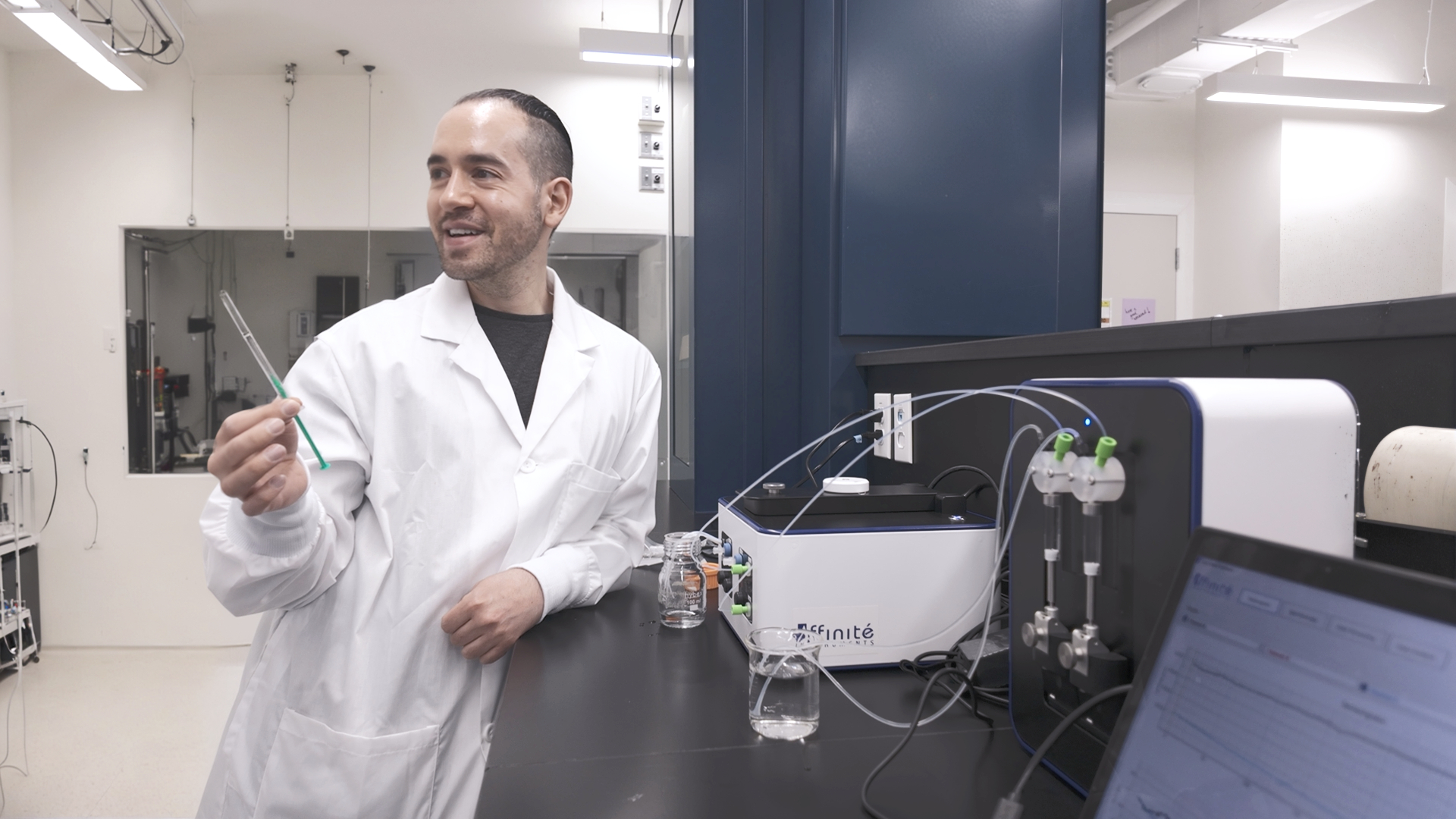 Researcher running SPR experiment